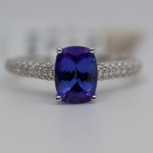 NEW EFFY 14k White Gold Tanzanite And Diamond Ring